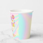 パステル名門私立校風のピンクY2Kスリープオーバー誕生日 紙コップ (左)