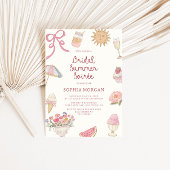 パステル名門私立校風のブライダルシャワーサマーソーリー 招待状