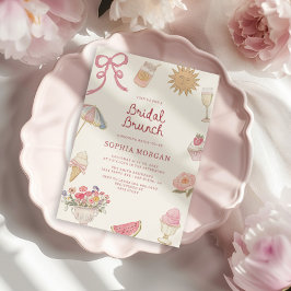 パステル名門私立校風のブライダルブランチ 招待状