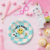 パステル名門私立校風のブルーY2Kレトロ誕生日紙プレート ペーパープレート (パーティー)