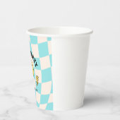 パステル名門私立校風のブルーY2Kレトロ誕生日紙プレート 紙コップ (左)