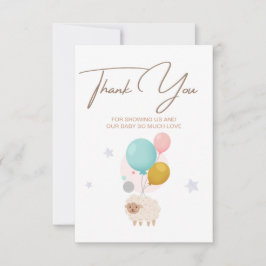 パステル喜び：かわいい赤ちゃんシャワーサンキューカード サンキューカード