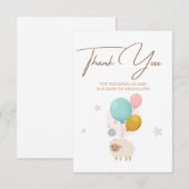 パステル喜び:かわいい赤ちゃんシャワーサンキューカード サンキューカード (正面/裏面)