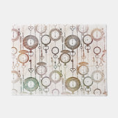 パステル図解入りの、写真付きのヴィンテージポケット時計パターン ドアマット (正面)