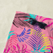 パステル夏期花イラストレーションパーソナライズ ビーチタオル (インサイチュ)