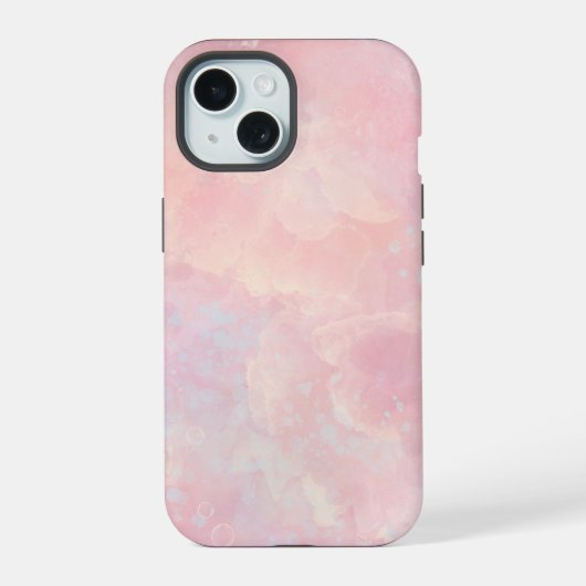 パステル大理石インク背景 iPhone 15ケース (裏面)