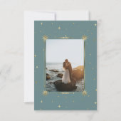 パステル天の金ゴールドムーンフォト日付を保存 招待状 (裏面)