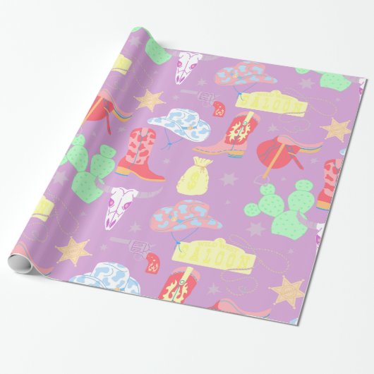 パステル女性のカーボーイワイルドウエストサロン ラッピングペーパー (アンロールド)