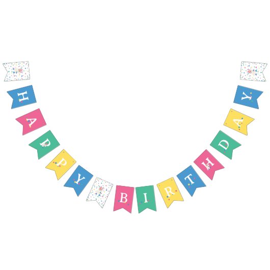 パステル姉妹合同誕生日パーティー バンティングフラッグ (全)