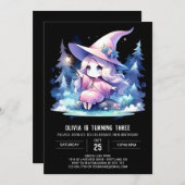 パステル威厳のあるウィザード誕生日 招待状 (正面/裏面)