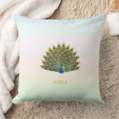 パステル威厳のあるカラーシェードのピーコックオン クッション (ブランケット)