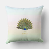 パステル威厳のあるカラーシェードのピーコックオン クッション (裏面)