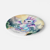 パステル威厳のあるキュートドラゴン誕生日 ペーパープレート (アングル)