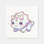 パステル威厳のある恐竜ベビーシャワー スタンダードカクテルナプキン (正面)