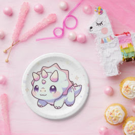 パステル威厳のある恐竜ベビーシャワー ペーパープレート