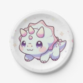 パステル威厳のある恐竜ベビーシャワー ペーパープレート (正面)