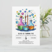 パステル実験科学者誕生日 招待状 (スタンド正面)