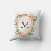 パステル家紋冬フローラモノグラム クッション (裏面)