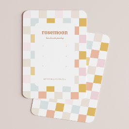 パステル市松模様にアイヤリングディスプレイカード