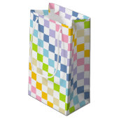 パステル市松模様にレインボー スモールペーパーバッグ (裏面アングル)
