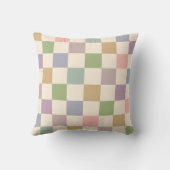 パステル市松模様に幾何レトロ市松模様にパターン クッション (裏面)