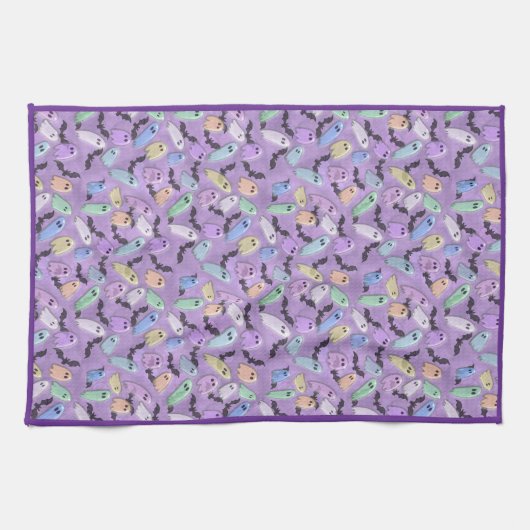 パステル幽霊エプロン必須 キッチンタオル (横)