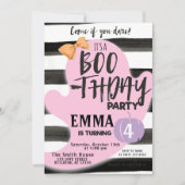 パステル幽霊ハロウィーンブーツデイパーティー誕生日 招待状 (正面)