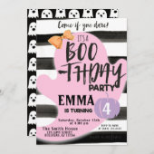 パステル幽霊ハロウィーンブーツデイパーティー誕生日 招待状 (正面/裏面)