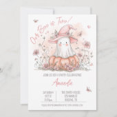 パステル幽霊ハロウィーン誕生日 招待状 (正面)