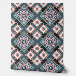 パステル幾何モダンフローラシームレスパターン 壁紙