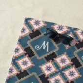 パステル幾何モダンフローラモノグラムパターン ビーチタオル (インサイチュ)