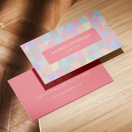 パステル幾何学パターン 名刺