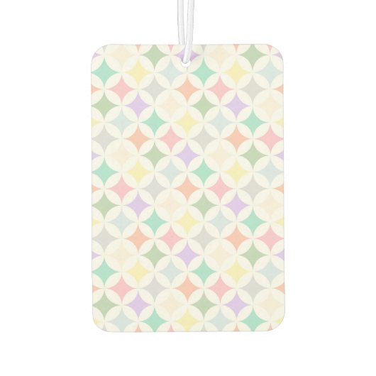 パステル幾何学円とダイヤモンドパターン カーエアーフレッシュナー (裏面)