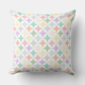 パステル幾何学円とダイヤモンドパターン クッション (正面)