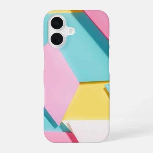 パステル幾何学模様のスマホケース iPhone 16ケース (裏面)