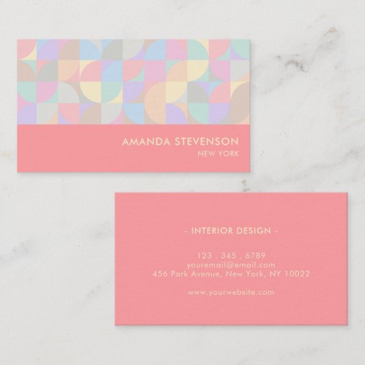 パステル幾何学模様の名刺 名刺 (正面/裏面)