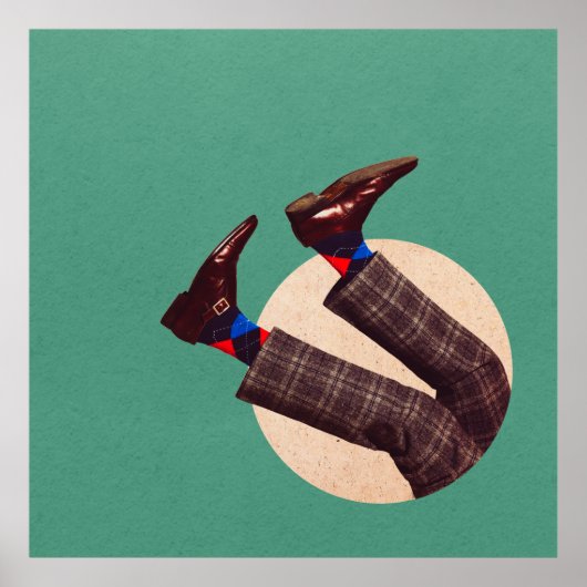 パステル幾何学的に丸く積み重ねられたオスの脚 ポスター (正面)