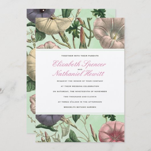 パステル庭園の結婚式招待状 招待状 (正面/裏面)