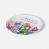 パステル建物ブロックスプラッシュガールバースデーパーティー ペーパープレート (アングル)