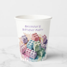 パステル建物ブロックスプラッシュガールバースデーパーティー 紙コップ