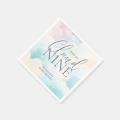 パステル彼女は雲の上にある9赤ちゃんシャワー スタンダードカクテルナプキン (角)