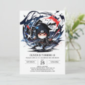 パステル忍者スクロール誕生日 招待状 (スタンド正面)