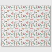 パステル恐竜の白い背景 ラッピングペーパー (フラット)