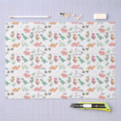 パステル恐竜の白い背景 薄葉紙 (クラフト)