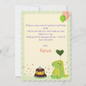 パステル恐竜プリンセス感謝カード サンキューカード (裏面)