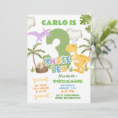 パステル恐竜ボーイスリーバースデーパーティー 招待状 (スタンド正面)