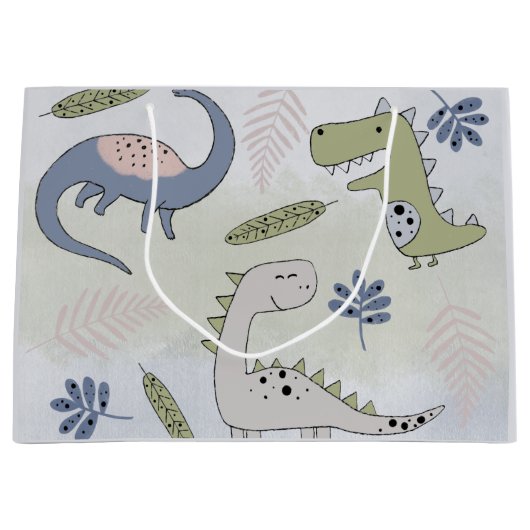 パステル恐竜 ラージペーパーバッグ (正面)