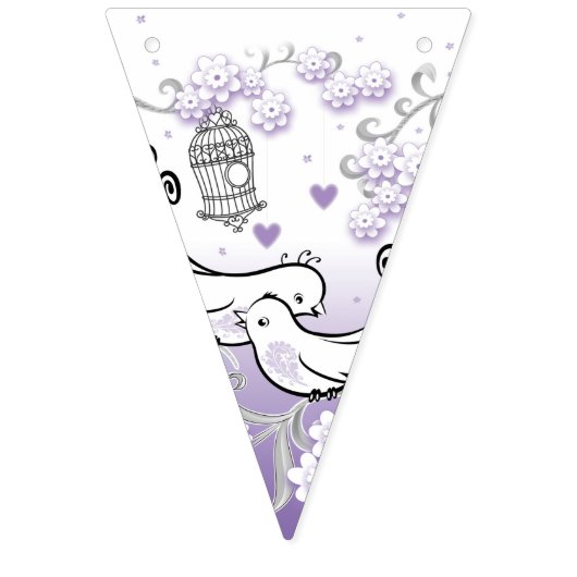パステル愛の鳥の結婚三角形の束のフラグ バンティングフラッグ (第1の旗)