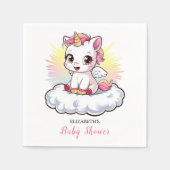 パステル愛らしいユニコーンベビーシャワー スタンダードカクテルナプキン (正面)