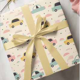 パステル愛好家のためのシームレスカーパターン ラッピングペーパー